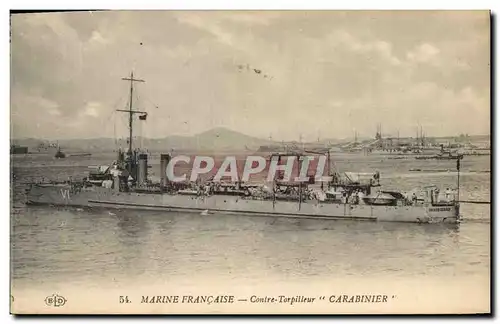 Ansichtskarte AK Bateau de Guerre Contre torpilleur Carabinier