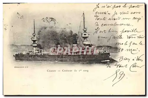 Ansichtskarte AK Bateau de Guerre Chanzy Croiseur de 1er rang