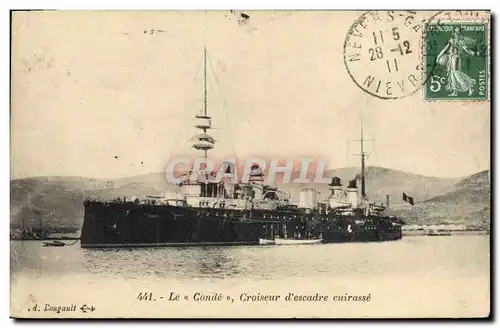 Cartes postales Bateau de Guerre Le Conde Croiseur d'escadre Cuirasse