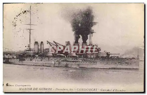 Ansichtskarte AK Bateau de Guerre Dreadnought Condorcet Cuirasse d'escadre