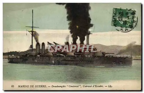 Cartes postales Bateau de Guerre Dreadnoughts Condorcet Cuirasse d'escadre