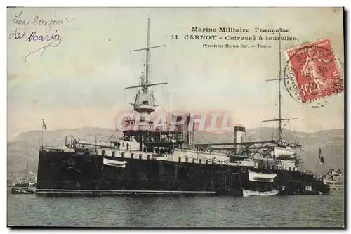 Ansichtskarte AK Bateau de Guerre Carnot Cuirasse a tourelles