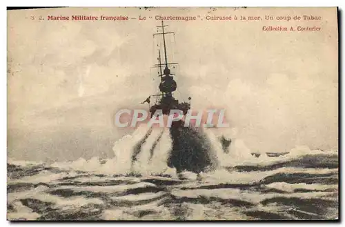 Cartes postales Bateau de Guerre Le Charlemagne pendant la traversee de l'escadre revenant des Baleares Vue pris