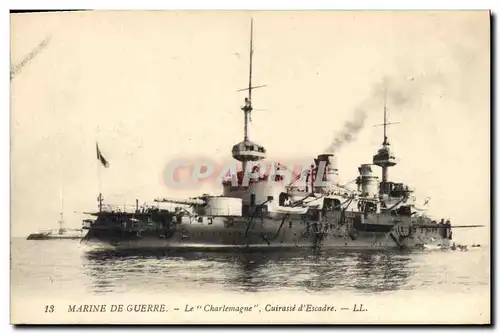 Cartes postales Bateau de Guerre Le Charlemagne Cuirasse d'escadre