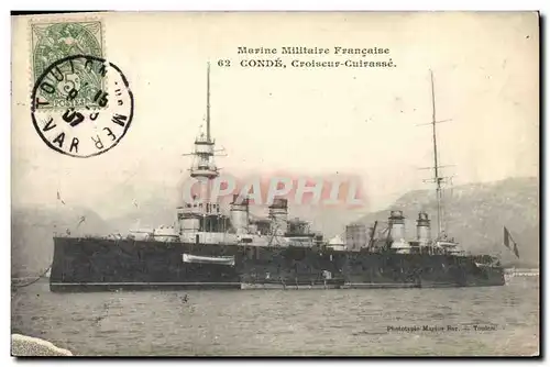 Cartes postales Bateau de Guerre Conde Croiseur Cuirasse