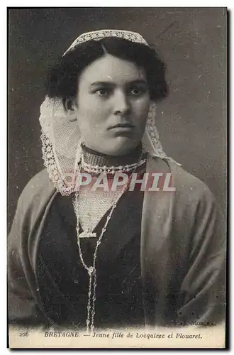 Cartes postales Folklore Jeune fille de Locquirec et Plouaret