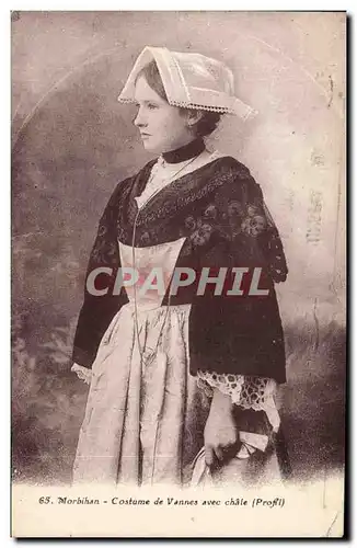 Cartes postales Folklore Morbihan Costume de Vannes avec cable Profil