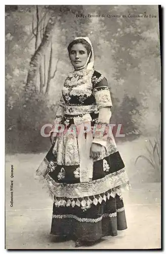 Cartes postales Folklore Femme de Quimper en costume de fete