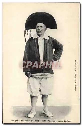 Cartes postales Folklore Presqu'Ile Croisicaise le Bourg de Batz Paludier en grand costume