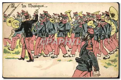 Cartes postales Militaria La musique