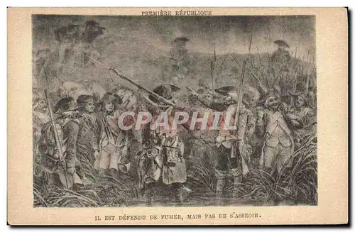 Cartes postales Militaria Premiere Republique Il est defendu de fumer mais pas de s'asseoir