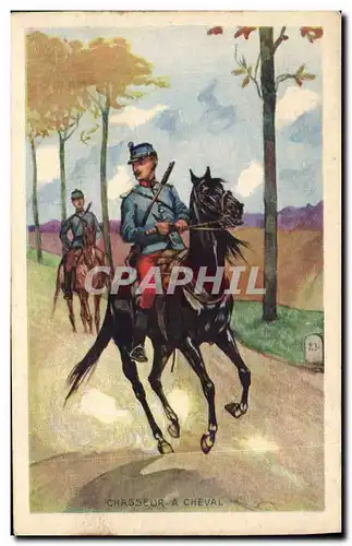 Cartes postales Militaria Chasseur a cheval