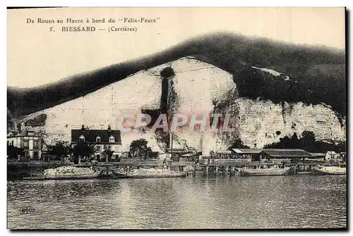Cartes postales Carrieres Biessard De Rouen au Havre a bord du Felix Faure