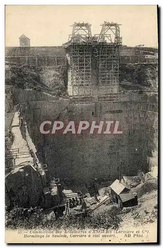 Cartes postales Commission des ardoisieres d'Angers Lariviere Hermitage la Saulaie Carriere a ciel ouvert