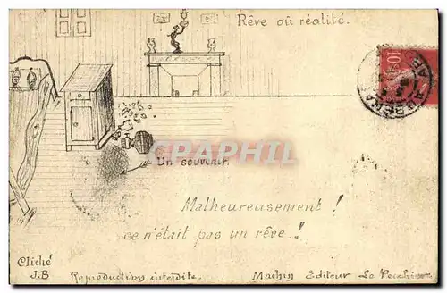 Cartes postales Fantaisie (dessin a la main) Reve ou realite