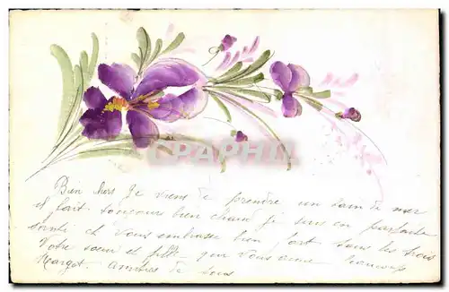 Ansichtskarte AK Fantaisie (dessin a la main) Fleurs