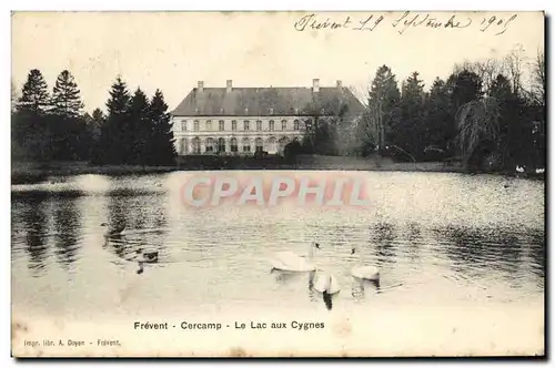 Ansichtskarte AK Chateau Frevent Cercamp Le lac des cygnes