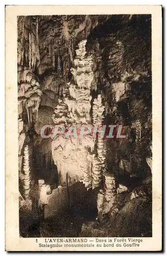 Ansichtskarte AK Grotte Grottes L'Aven Armand Dans la foret vierge Stalagmite monumentale au bord du gouffre