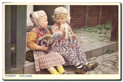 Cartes postales Fantaisie Enfants Poupee Marken Holland