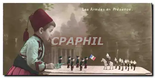 Cartes postales Fantaisie Enfant Soldats Les armees en presence