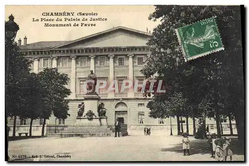 Cartes postales Chambery La place du Palais de justice Monument de Favre