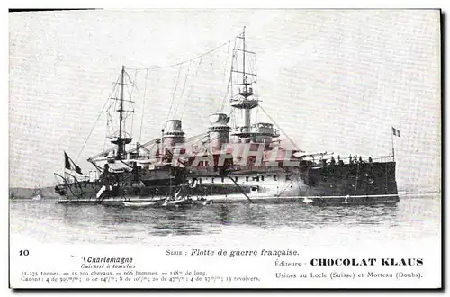 Cartes postales Bateau de Guerre Charlemagne Cuirasse a tourelles
