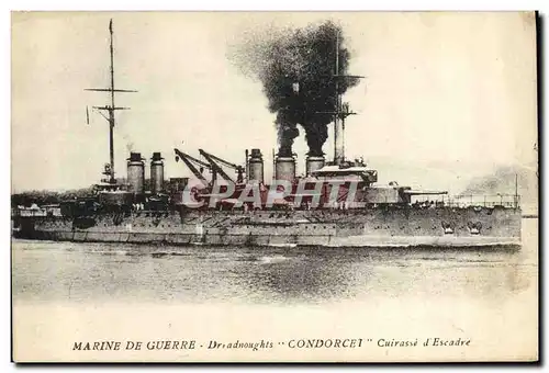 Cartes postales Bateau de Guerre Dreadnoughts Condorcet Cuirasse d'escadre