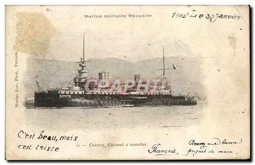 Cartes postales Bateau de Guerre Carnot Cuirasse a tourelles