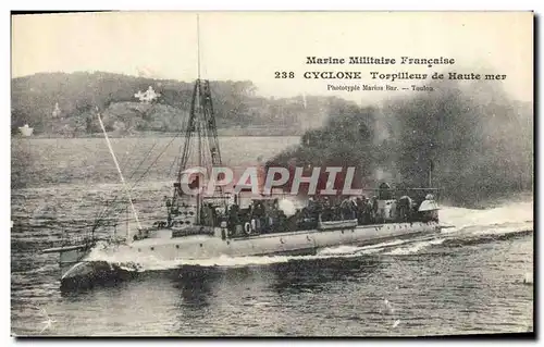 Cartes postales Bateau de Guerre Cyclone Torpilleur de haute mer