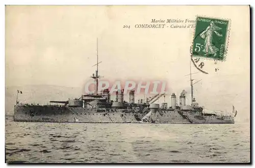 Cartes postales Bateau de Guerre Condorcet Cuirasse d'escadre