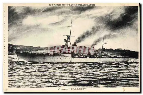 Ansichtskarte AK Bateau de Guerre Croiseur Colbert