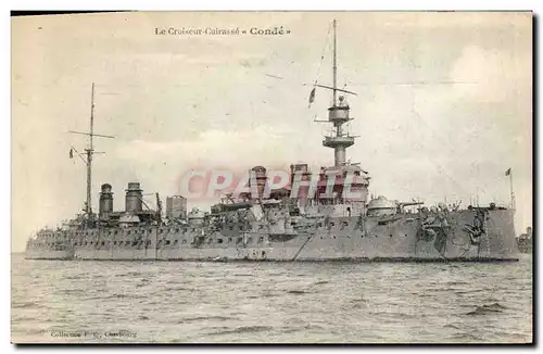 Cartes postales Bateau de Guerre Le Croiseur Cuirasse Conde