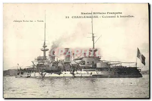 Ansichtskarte AK Bateau de Guerre Charlemagne Cuirasse a tourelles