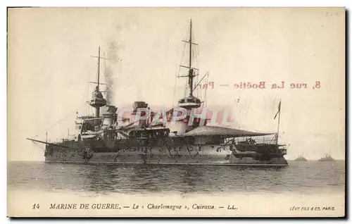Cartes postales Bateau de Guerre Le Charlemagne Cuirasse