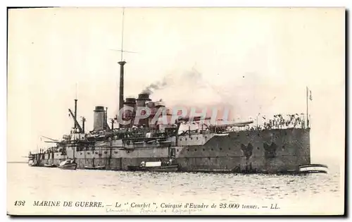 Cartes postales Bateau de Guerre Le Courbet Cuirasse d'escadre