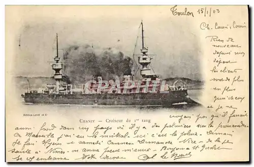 Ansichtskarte AK Bateau de Guerre Chanzy Croiseur de 1er rang