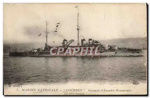 Cartes postales Bateau de Guerre Courbet Cuirasse d'escadre Dreadnought