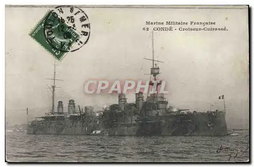 Cartes postales Bateau de Guerre Conde Croiseur Cuirasse