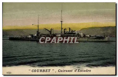 Cartes postales Bateau de Guerre Courbet Cuirasse d'escadre