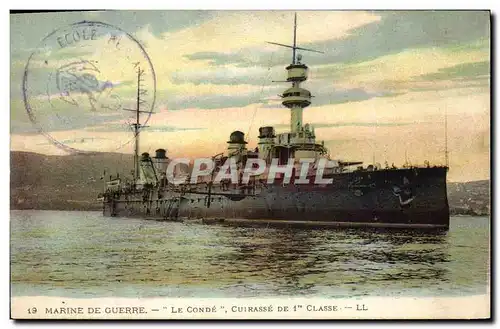 Cartes postales Bateau de Guerre Le Conde Cuirasse de 1ere classe