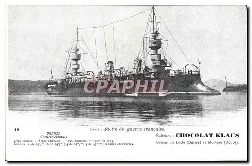 Ansichtskarte AK Bateau de Guerre Chanzy Croiseur Cuirasse