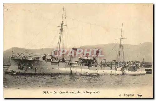 Cartes postales Bateau de Guerre Le Casablanca Aviso Torpilleur