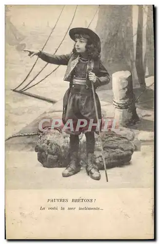Ansichtskarte AK Folklore Pauvres Bretons Enfant