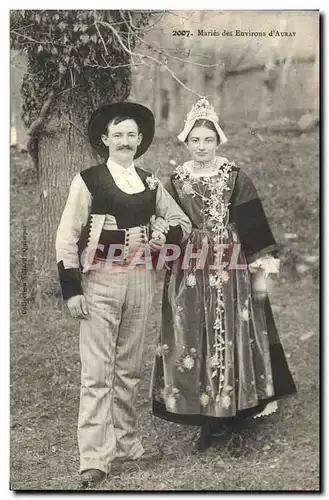 Ansichtskarte AK Folklore Maries des environs d'Auray Mariage