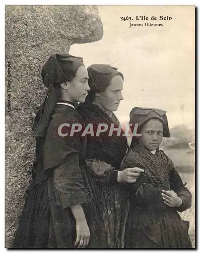 Ansichtskarte AK Folklore L'Ile de Sein Jeunes Illiennes