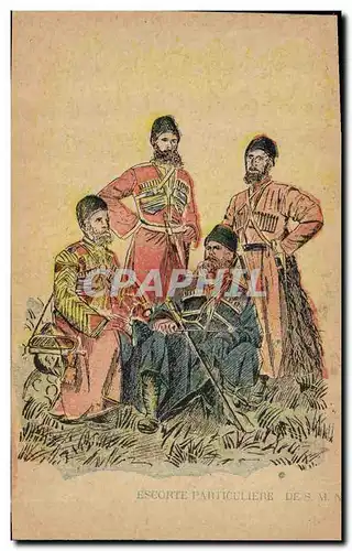 Cartes postales Militaria Escorte particuliere Russie Russia