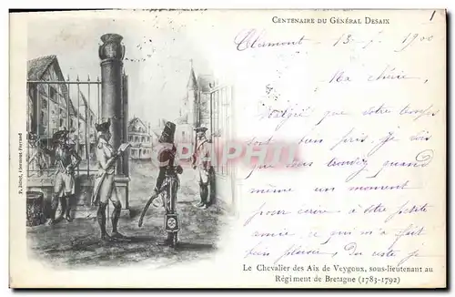 Cartes postales Militaria Le chevalier des Aix de Veygoux sous lieutenant au Regiment de Bretagne