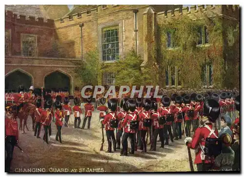 Ansichtskarte AK Militaria Changing Guard at St James London Londres