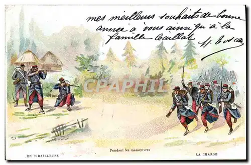 Cartes postales Militaria Pendant les manoeuvres La charge