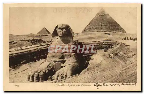 Ansichtskarte AK Egypte Egypt Cairo Sphinx and Pyramides after the recent discoveries